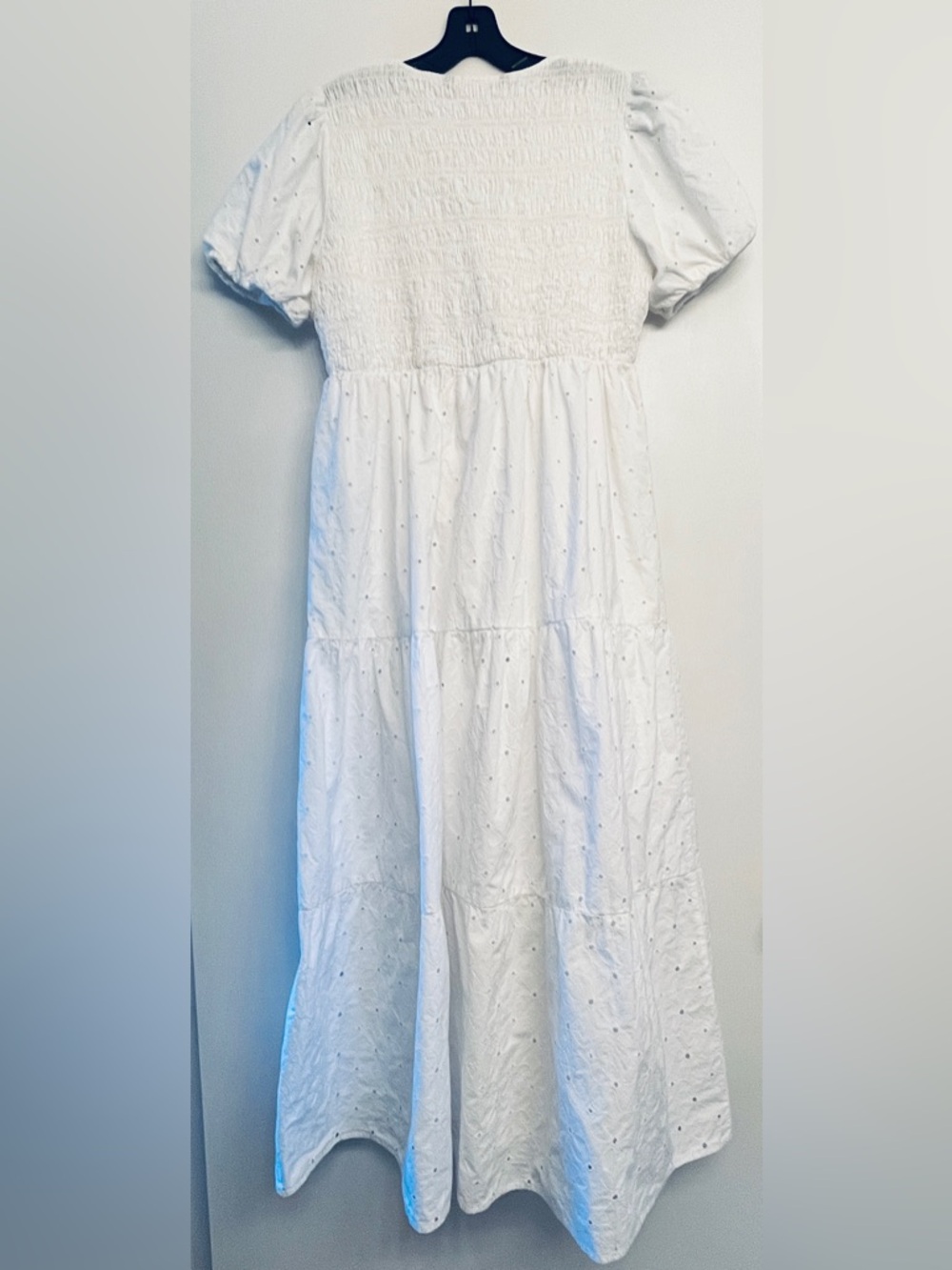 Zara White Embroidered Voluminous bohemian Casual Maxi Dress size XL - Picture 8 of 12